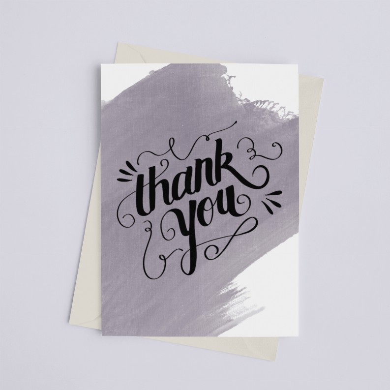 Thank You Watercolor - Greeting Card Purple