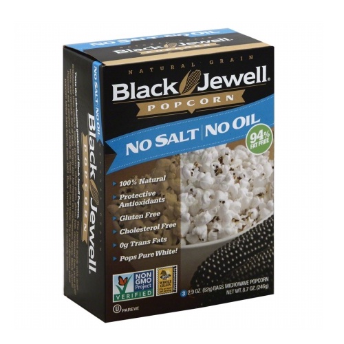 Black Jewell Microwave Popcorn No Salt No Oil (6x8.7 OZ)