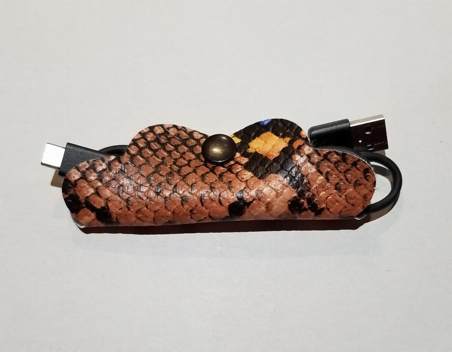 Cord Taco - 4 x 3 in orange, brown, black, and blue Snakeskin