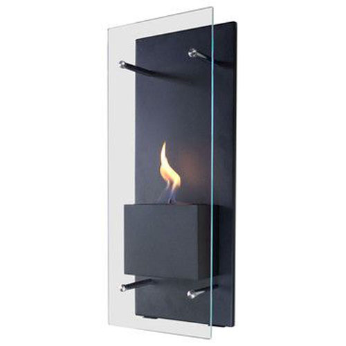 Cannello Wall Mounted Fireplace - Black