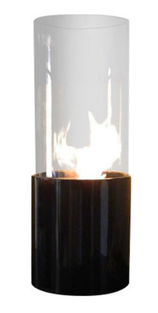 Nu-Flame Doppio Noir Tabletop Glass Cylinder Fireplace Black