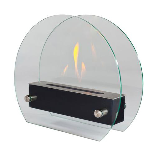 Bluworld Homelements NF-T2CIR Nu-Flame Cerchio Irrada Fireplace , Two Tempered Glass Wind Shields 11.8 in. x 13.8 in. x 4.3 i