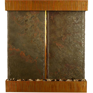 Nojoqui Falls Double Fountain 57.5"H x 51"W Patina Copper w/NSI Slate