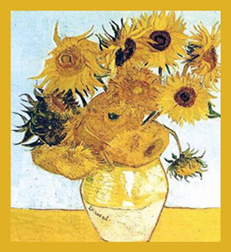 Vase With 12 Sunflowers (Van Gogh) - Magnetic Bookmark