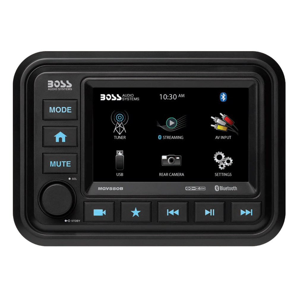 Boss Audio Systems MGV550B Marine Gauge Receiver - Weatherproof, 5 Inch Touchscreen