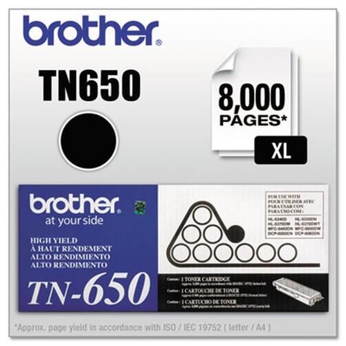 Brother TN650 Original Toner Cartridge - Laser - 8000 Pages - Black - 1 Each