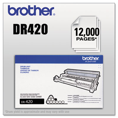 Brother Genuine DR420 Mono Laser Drum Unit - 1 Each - Monochrome Laser - Black