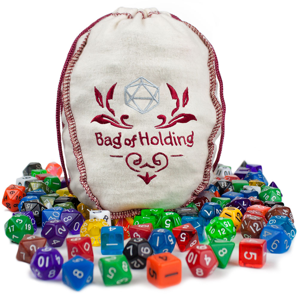 Bag of Holding: 140 Polyhedral Dice in 20 Complete Sets