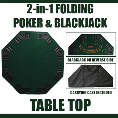48" Green Octagon Folding Poker and Blackjack Table Top