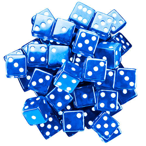 25 Blue Dice - 19 mm