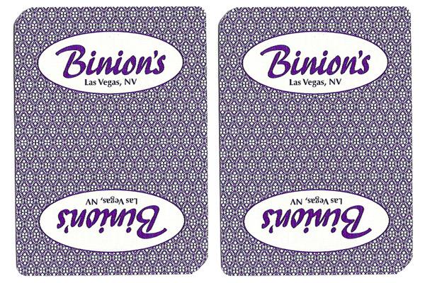 Single Deck Used in Casino Playing Cards - Binion's