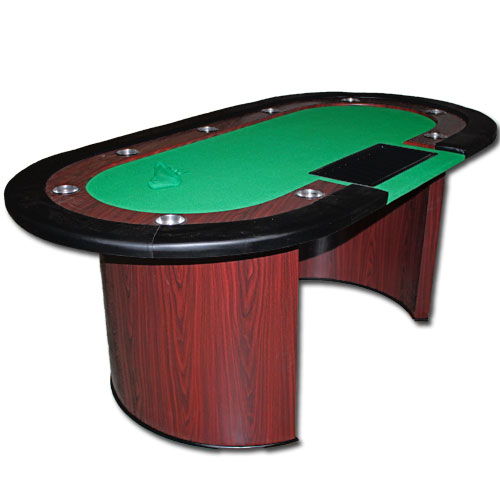 Crescent Base Poker Table with Dealer Cutout 82x42