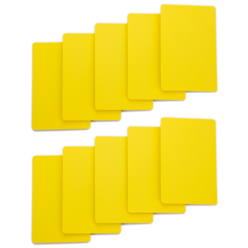 Set of 10 Yellow Plastic Bridge Size Cut Cards