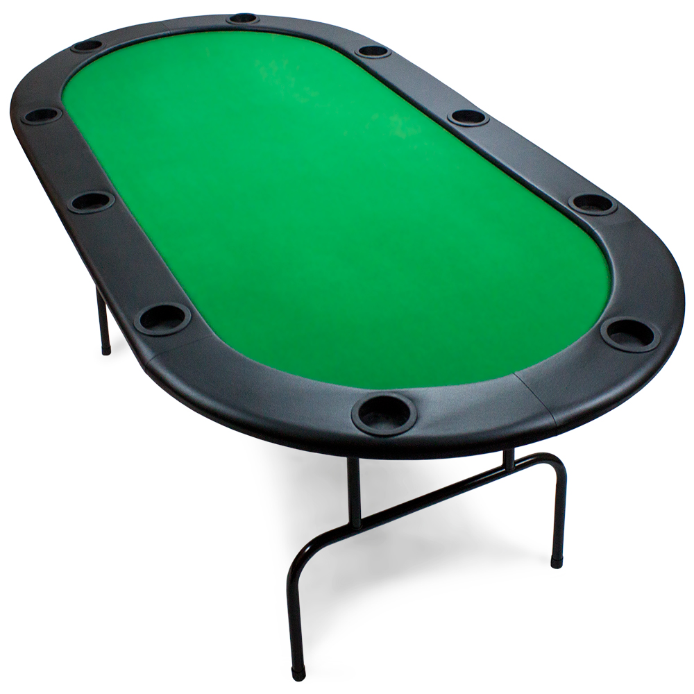 82 x 42inch Green Poker Table with Ten Cup Holders