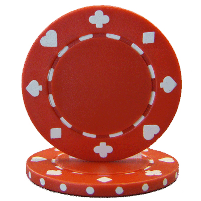 Roll of 25 - Red 7.5 Gram Suited Poker Chip
