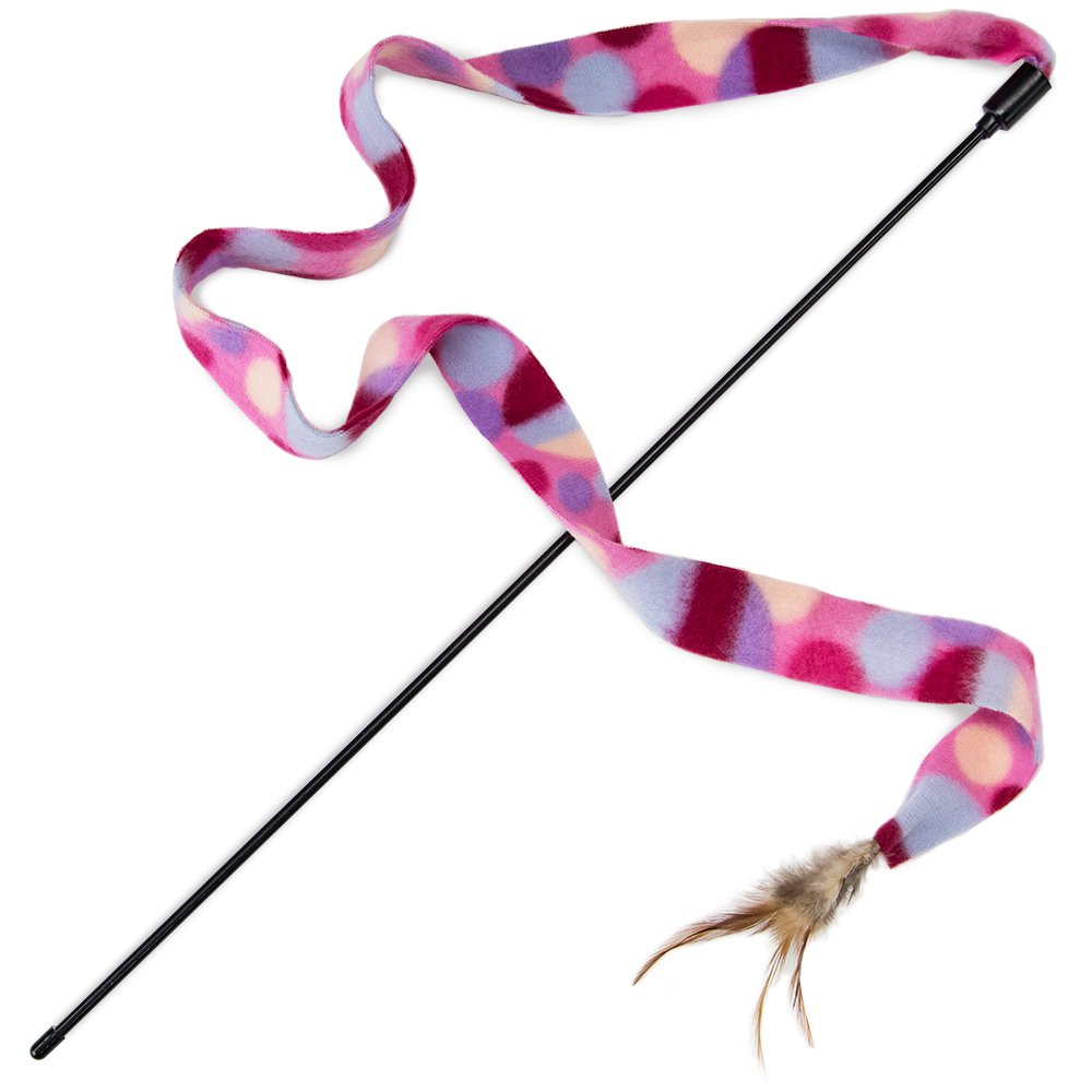 Interactive Teaser Wand Cat Toy with Feather