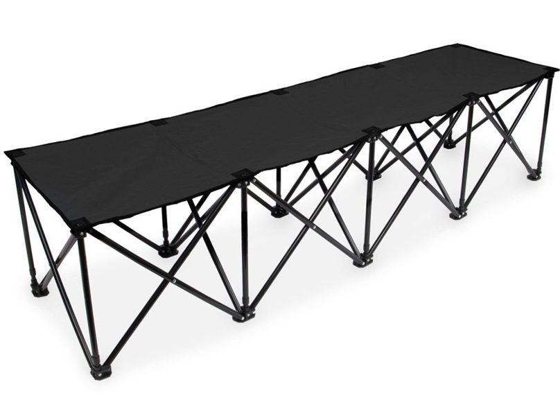 6-Foot Portable Folding 4 Seat Bench, Black