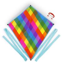 Rainbow Plaid Diamond Kite