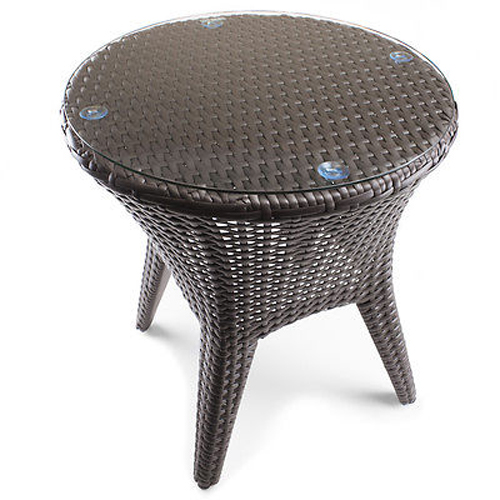 18" Resin Wicker Patio Accent Table