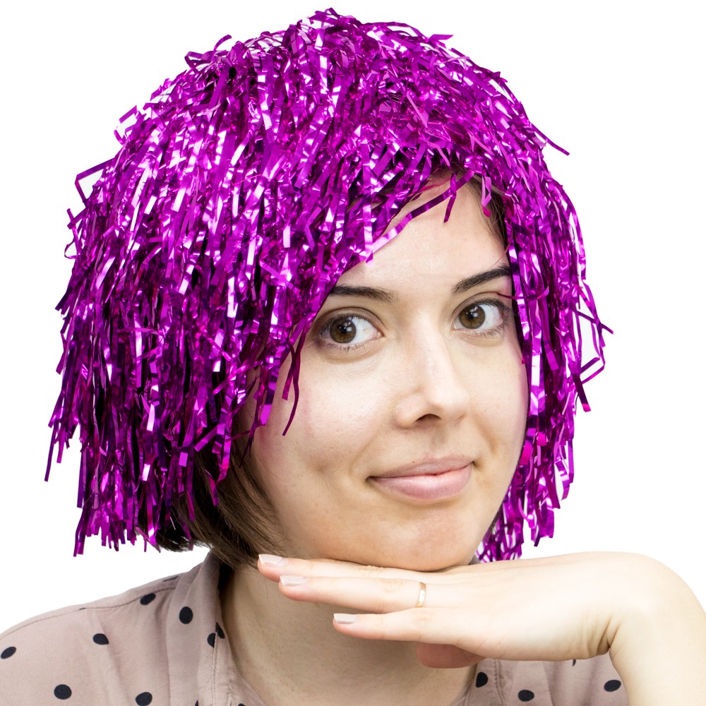 Tinsel Wigs 6-pack, Pink