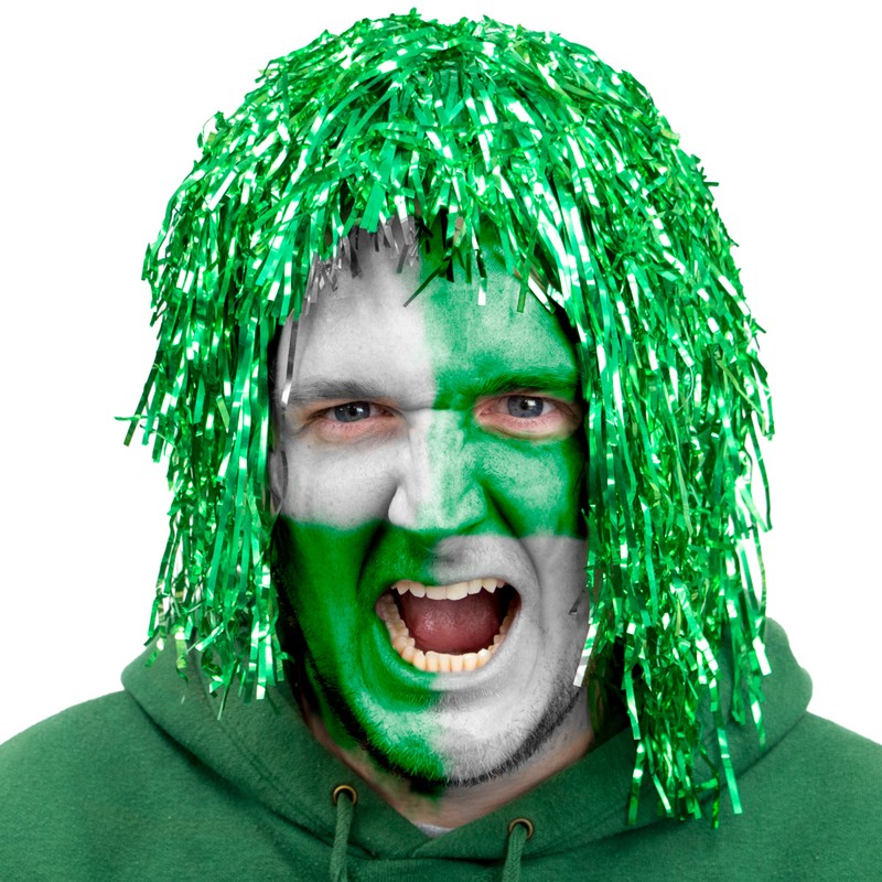 Tinsel Wigs 6-pack, Green