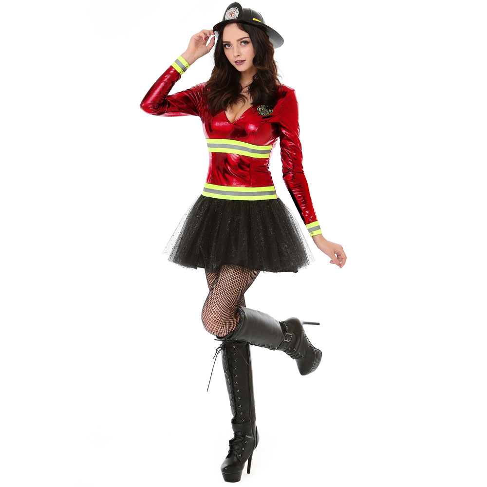 Women's Hot Stuff Firefighter Halloween Costume, Small