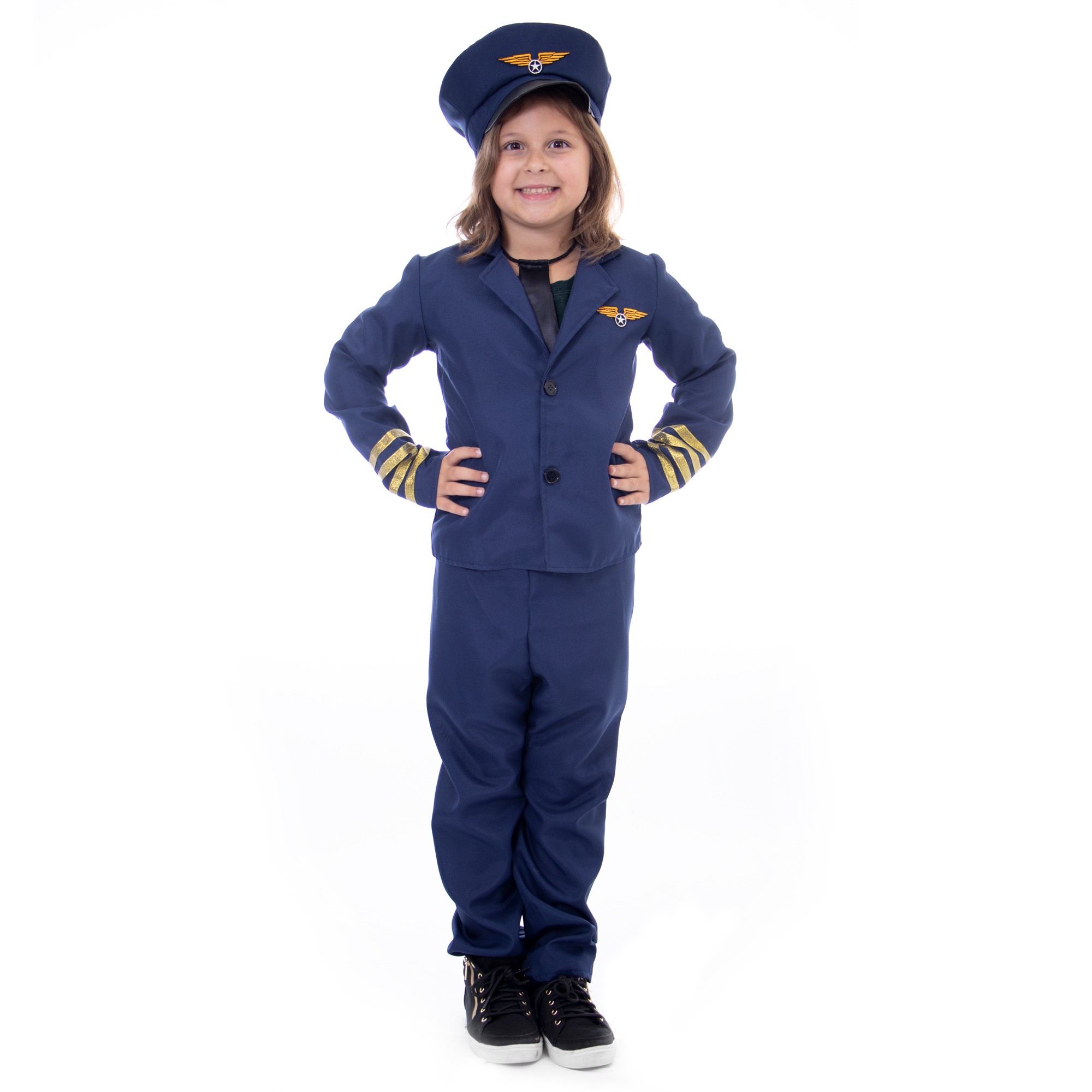 Airline Pilot Halloween Costume - Kids Unisex, Large