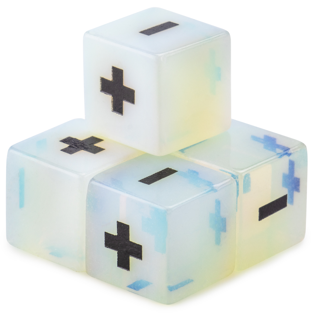 Handmade Stone Fudge Dice, Opalite, 4-pack