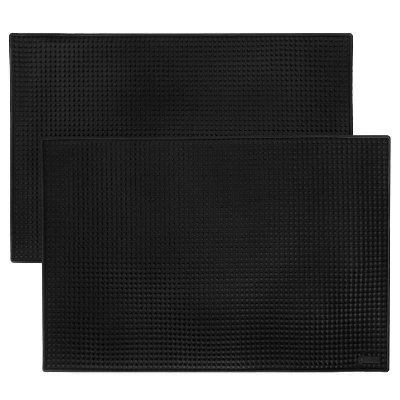 18" x 12" Black Bar Mats, 2-pack