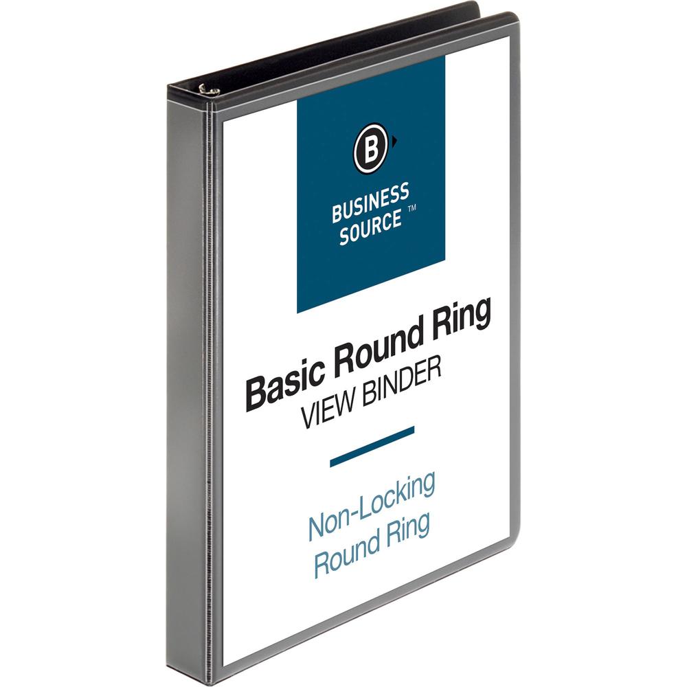 Business Source Round-ring View Binder - 1" Binder Capacity - Letter - 8 1/2" x 11" Sheet Size - 225 Sheet Capacity - Round Ring