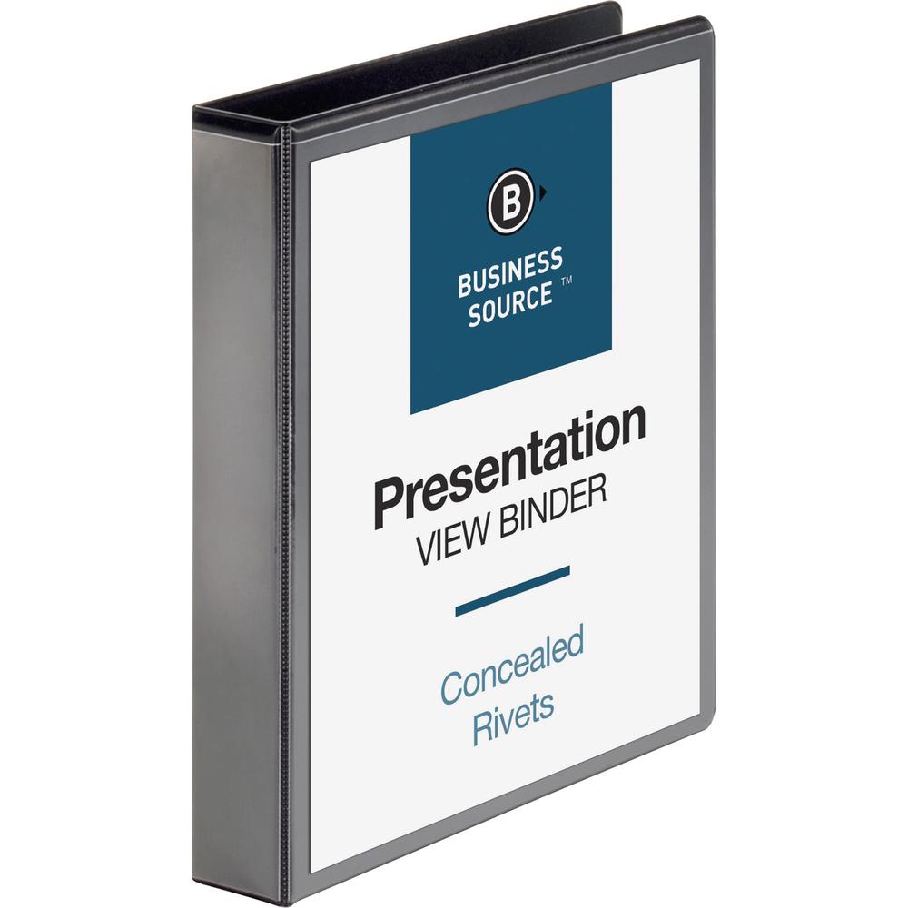 Business Source Standard View Round Ring Binders - 1 1/2" Binder Capacity - Letter - 8 1/2" x 11" Sheet Size - 350 Sheet Capacit