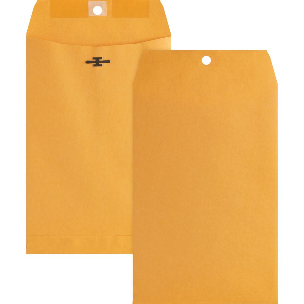 Business Source Heavy-duty Metal Clasp Envelopes - Clasp - #55 - 6" Width x 9" Length - 28 lb - Clasp - Kraft - 100 / Box - Kraf