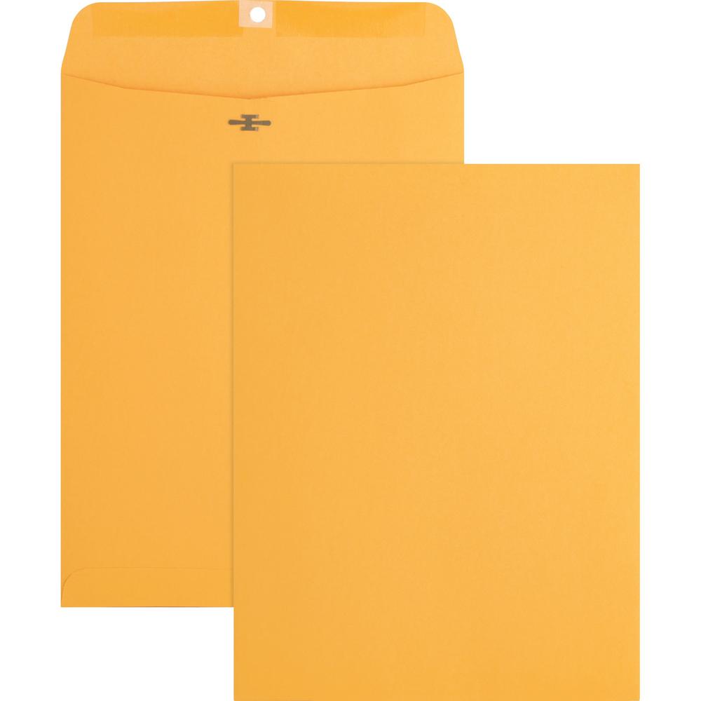 Business Source Heavy-duty Clasp Envelopes - Clasp - #93 - 9 1/2" Width x 12 1/2" Length - 28 lb - Clasp - Kraft - 100 / Box - K