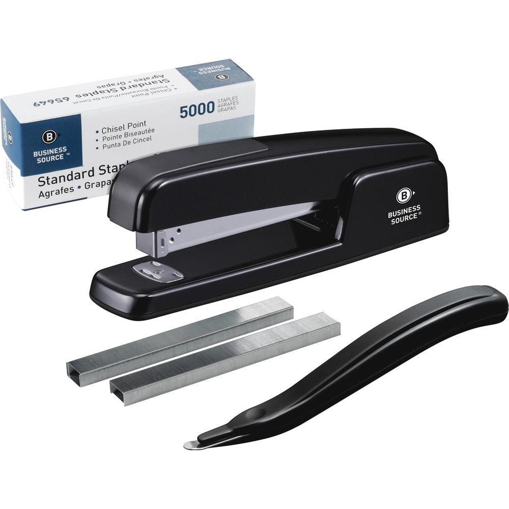 Business Source Standard Stapler Value Pack - 20 Sheets Capacity - 210 Staple Capacity - Full Strip - Black