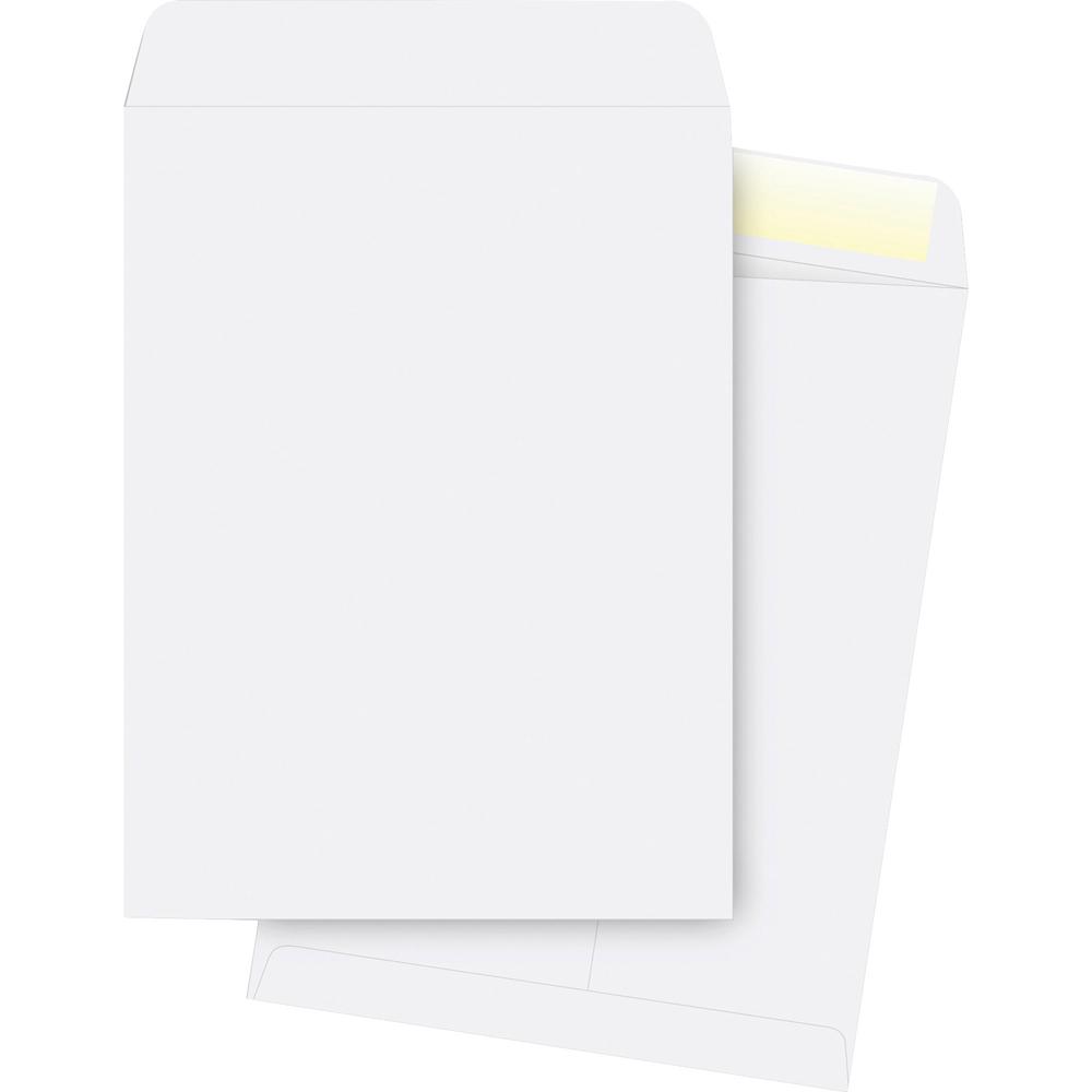 Business Source 28 lb. White Catalog Envelopes - Catalog - #13 1/2 - 10" Width x 13" Length - 28 lb - Gummed - Wove - 250 / Box 