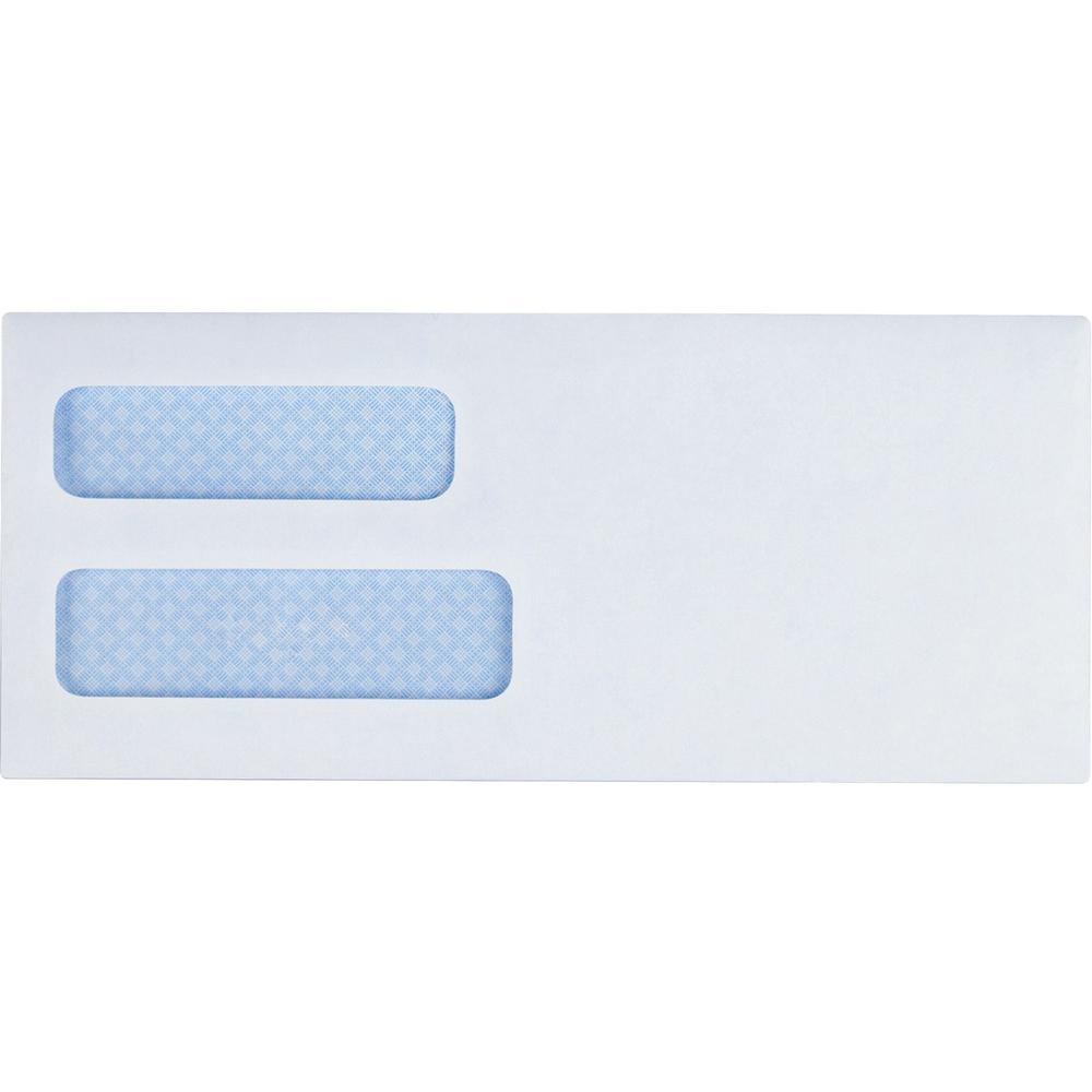 Business Source No. 8-5/8 Business Check Envelopes - Double Window - #8 5/8 - 8 5/8" Width x 3 5/8" Length - 24 lb - Gummed - Wo