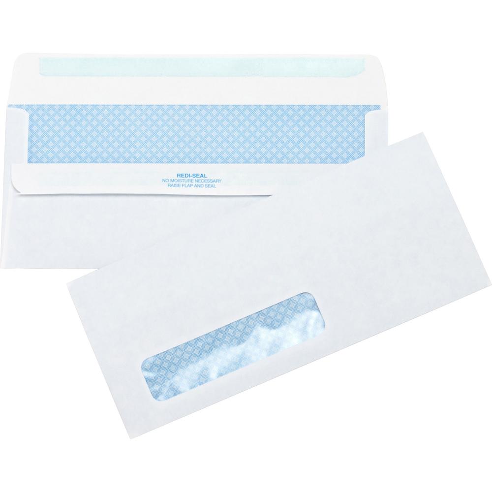 Business Source No.10 Standard Window Invoice Envelopes - Single Window - 9 1/2" Width x 4 1/2" Length - 24 lb - Self-sealing - 