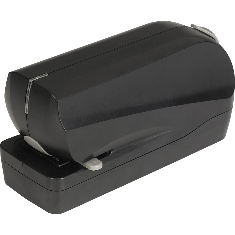 Business Source Electric Flat Clinch Stapler - 20 of 20lb Paper Sheets Capacity - 210 Staple Capacity - Full Strip - 6 x AA Batt