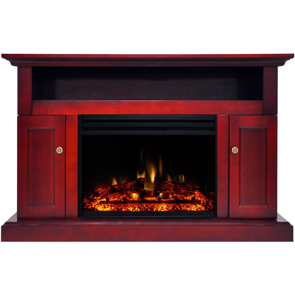 47.2"x15.7"x30.7" Sorrento Fireplace Mantel w/Deep & Enhanced Log Insert