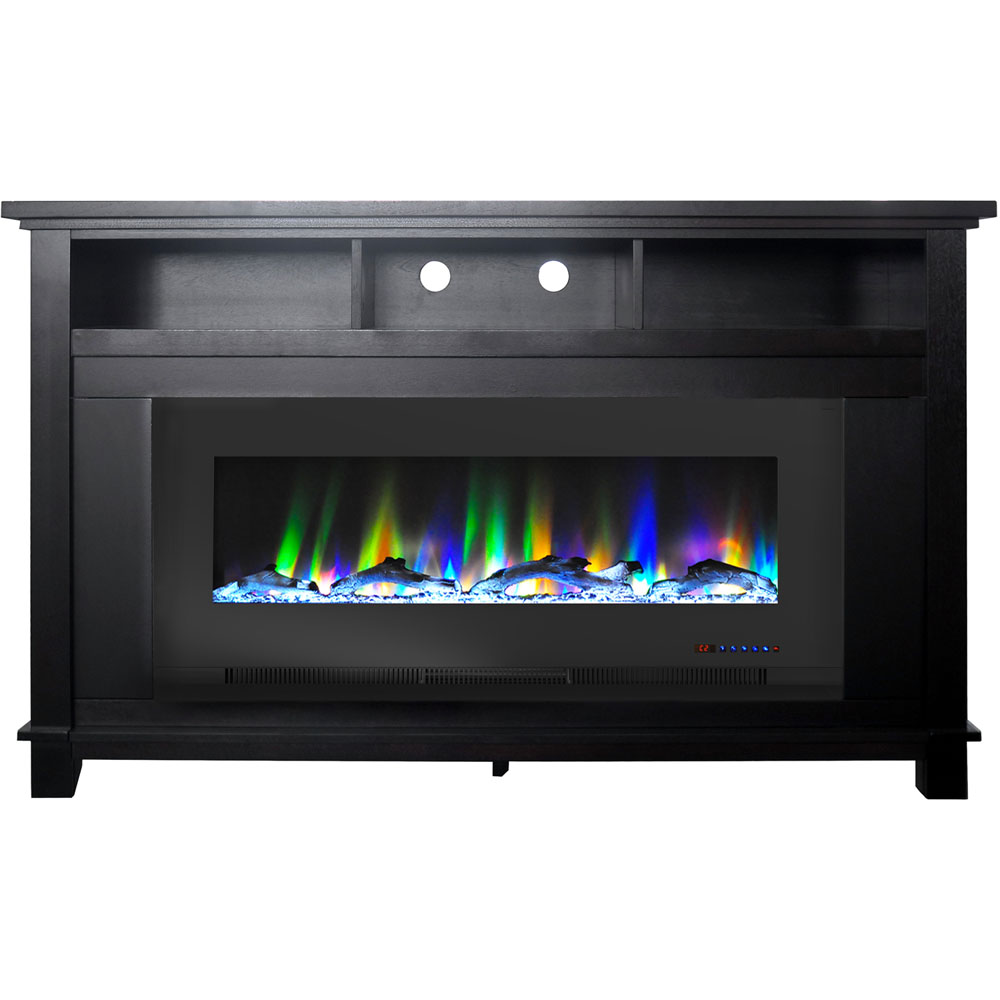 57.8" x 14.4" x 35" San Jose Fireplace Mantel with 50" log Insert