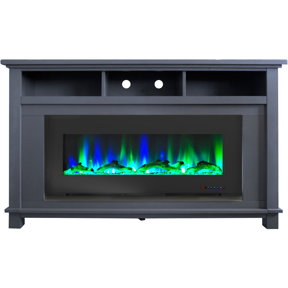 57.8" x 14.4" x 35" San Jose Fireplace Mantel with 50" log Insert