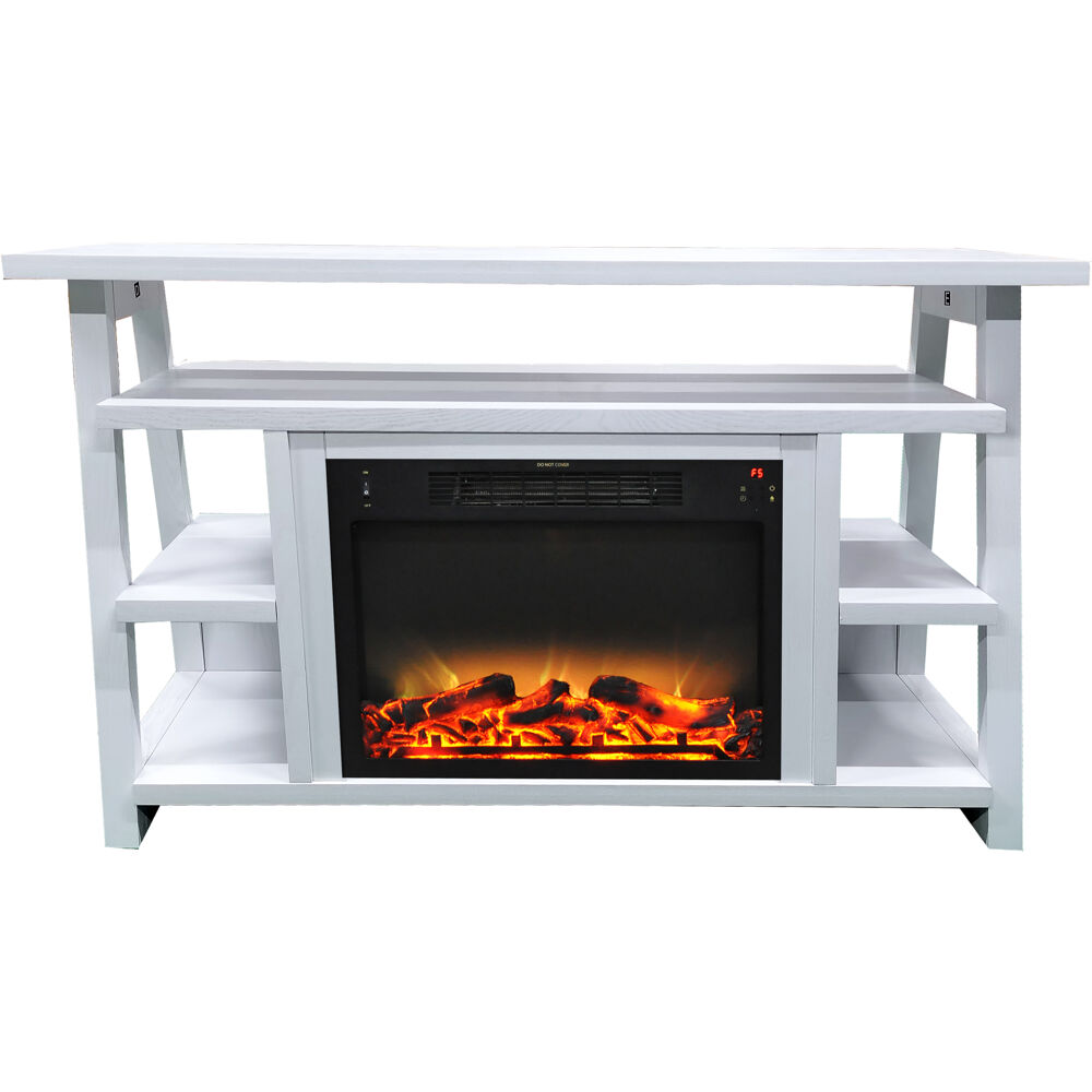 53.1"x15.6"x31.7" Sawyer Fireplace Mantel with Log Land Grate Insert