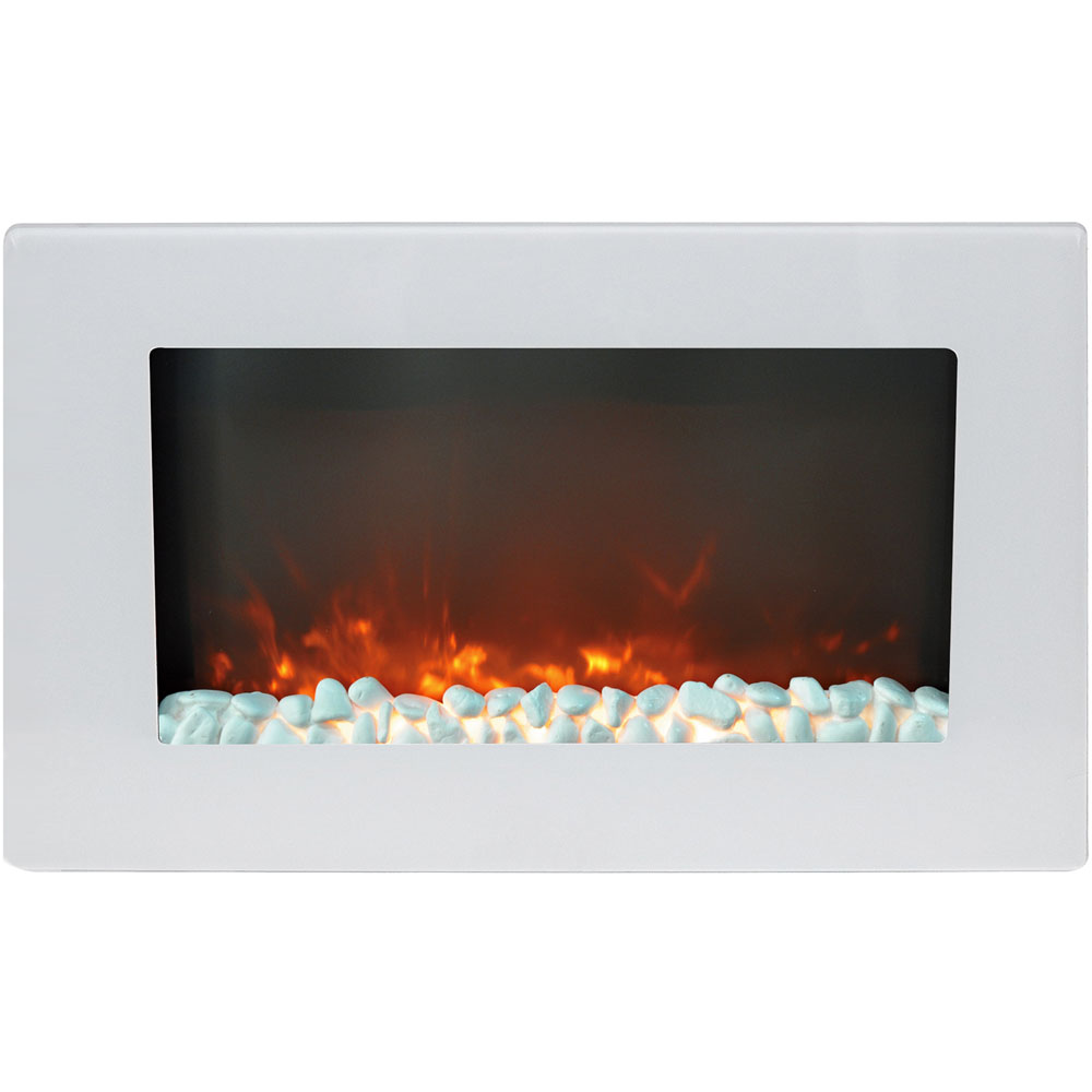 30" Wall Mount Electric Fireplace with Crystals