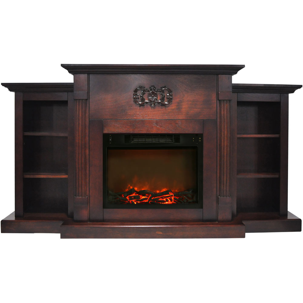 72.3"x15"x33.7" Sanoma Fireplace Mantel with Logs Insert