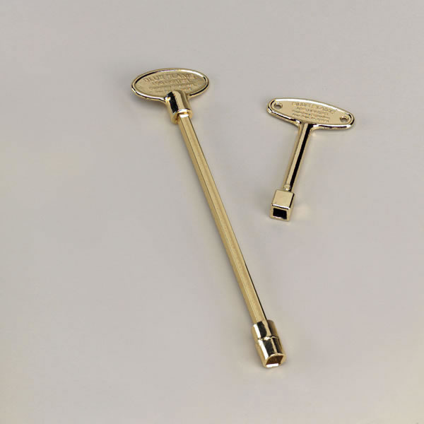 12" Brass Shut-Off Key with 1/4"-5/16" Socket End - NKY.12.BRS