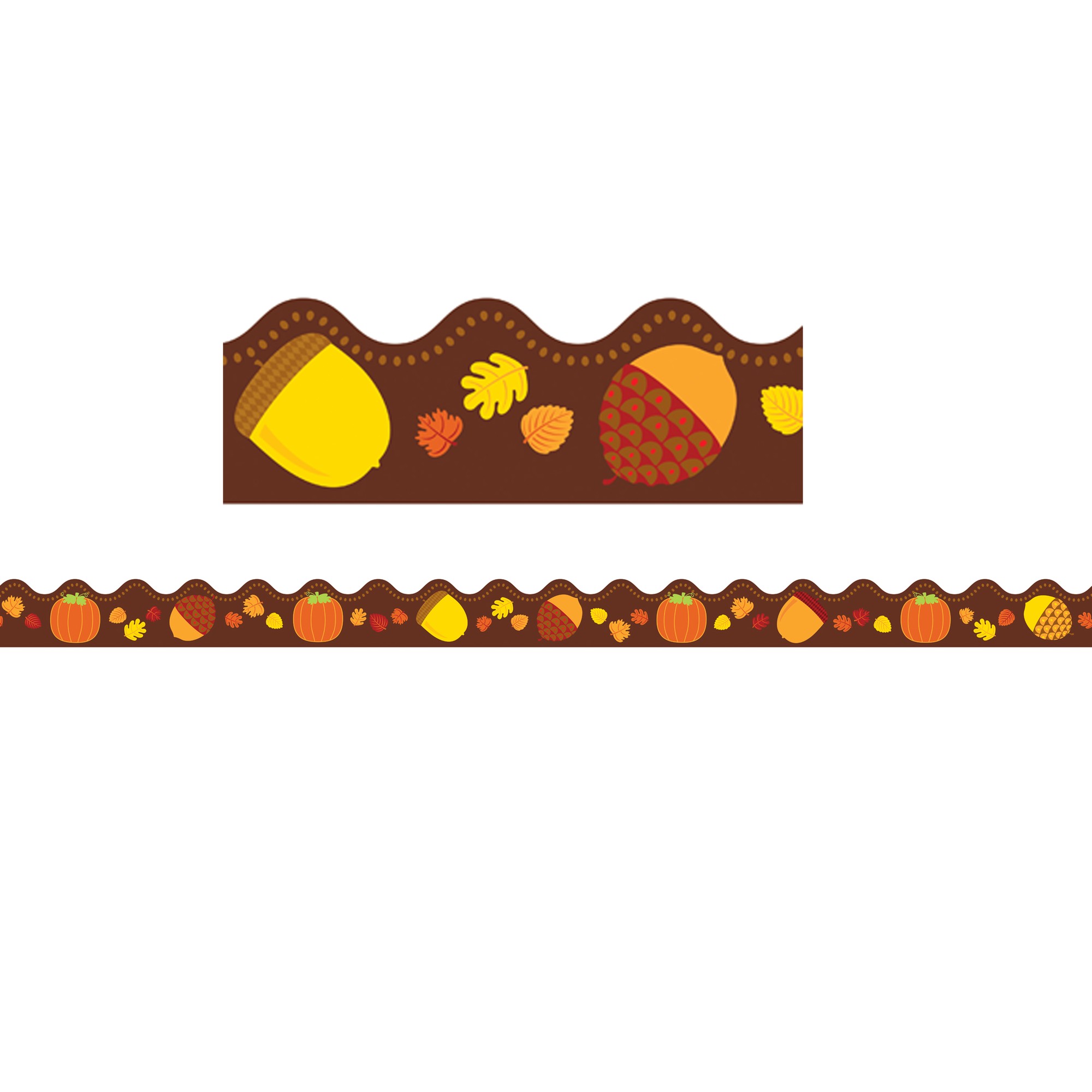 Acorns & Pumpkins Scalloped Border, 39 Feet