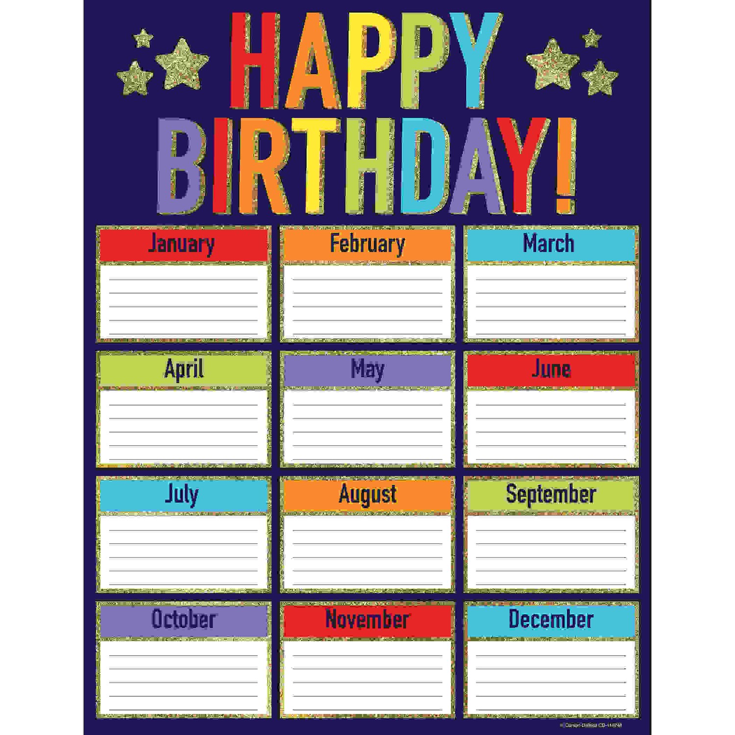 Sparkle + Shine Glitter Birthday Chart