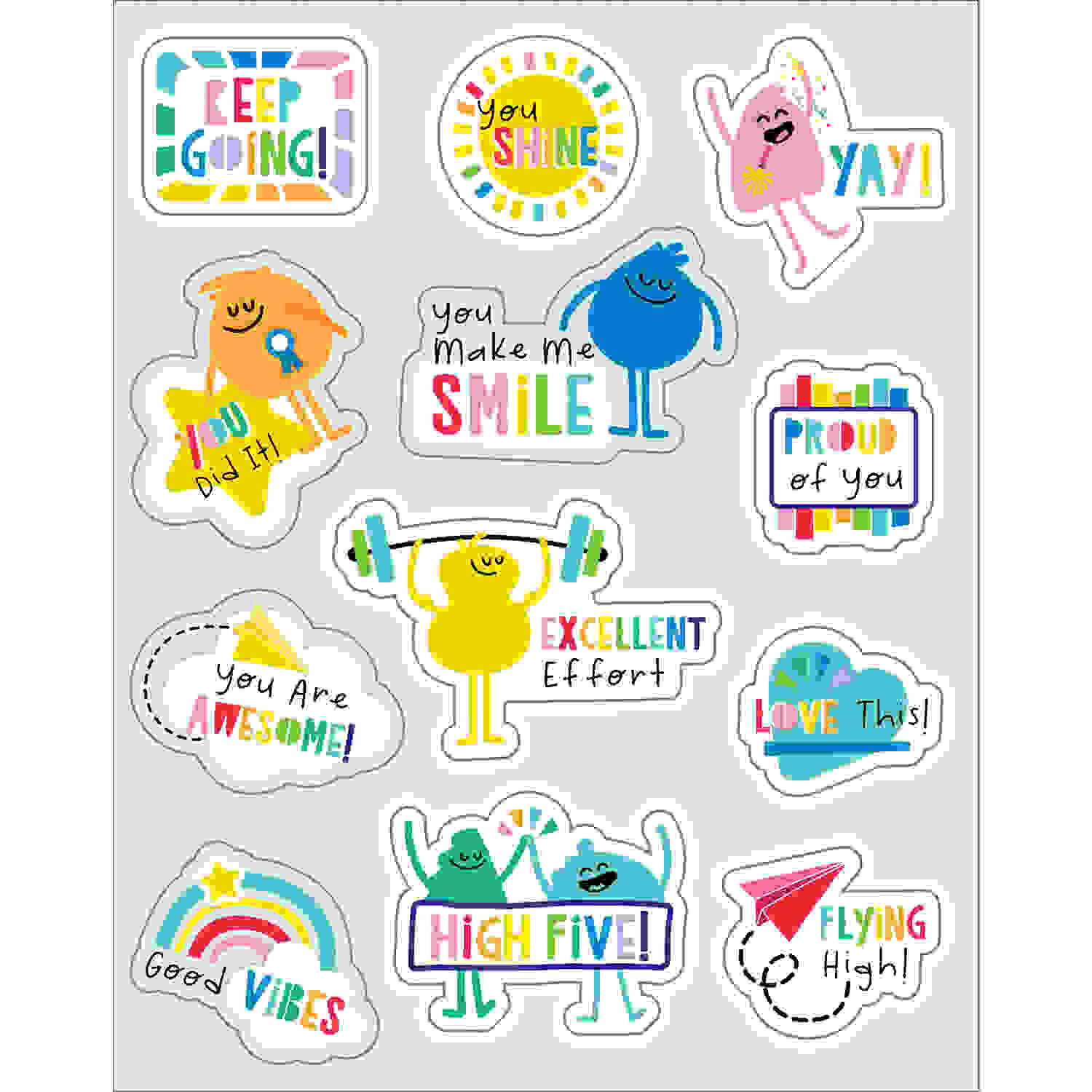 Happy Place Motivators Motivational Stickers, Pack of 72