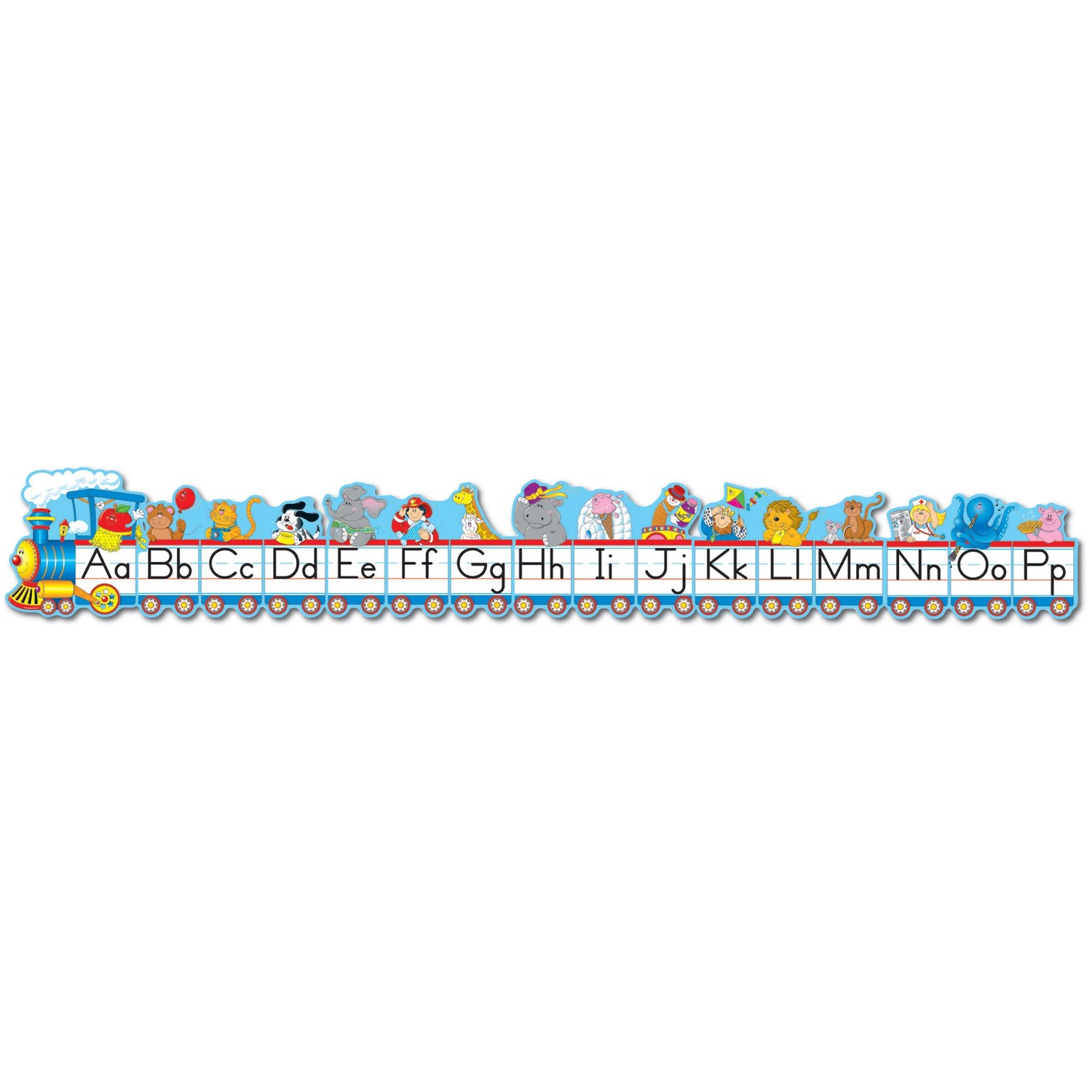 Alphabet Train Bulletin Board Set, Traditional Manuscript