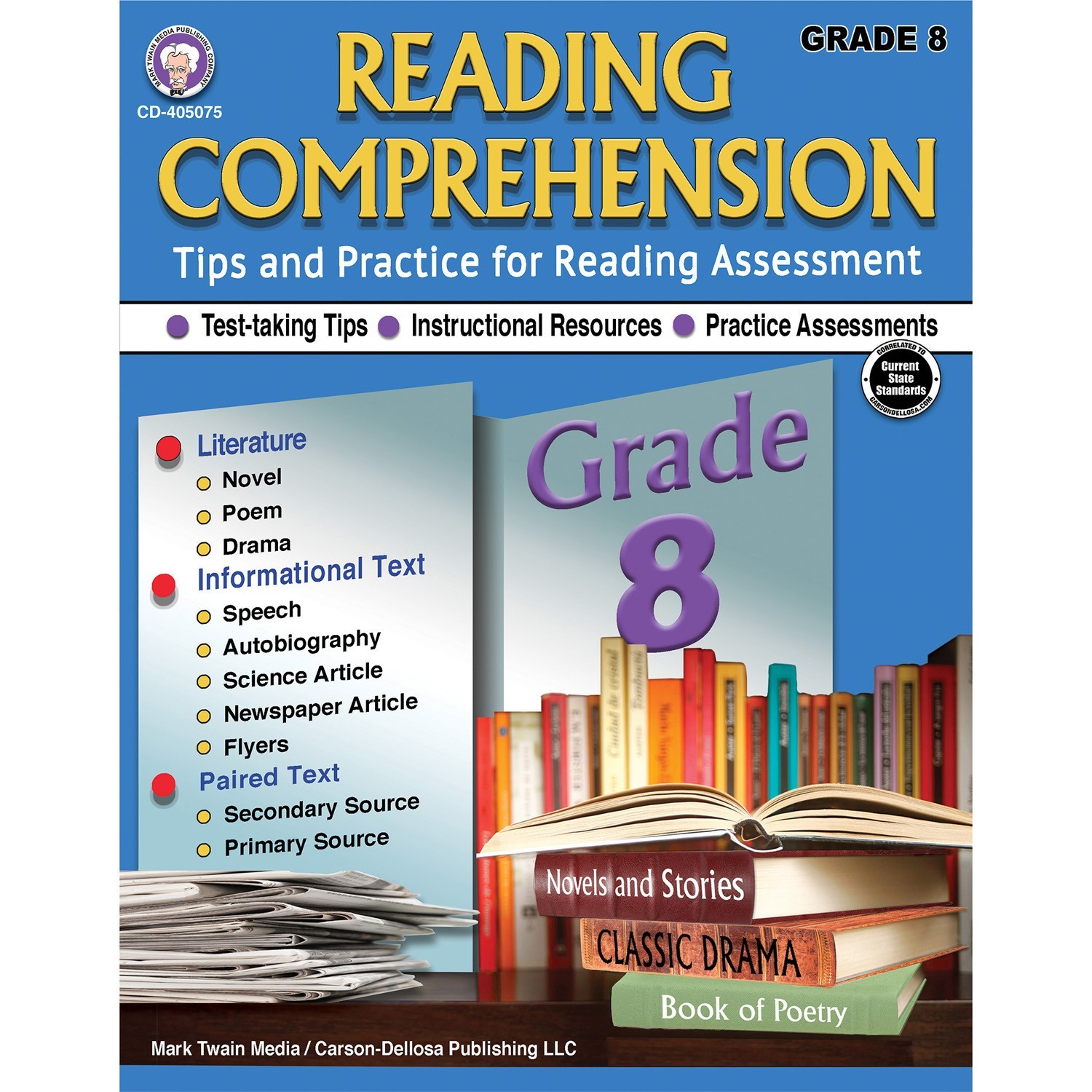 Reading Comprehension Workbook, Grade 8